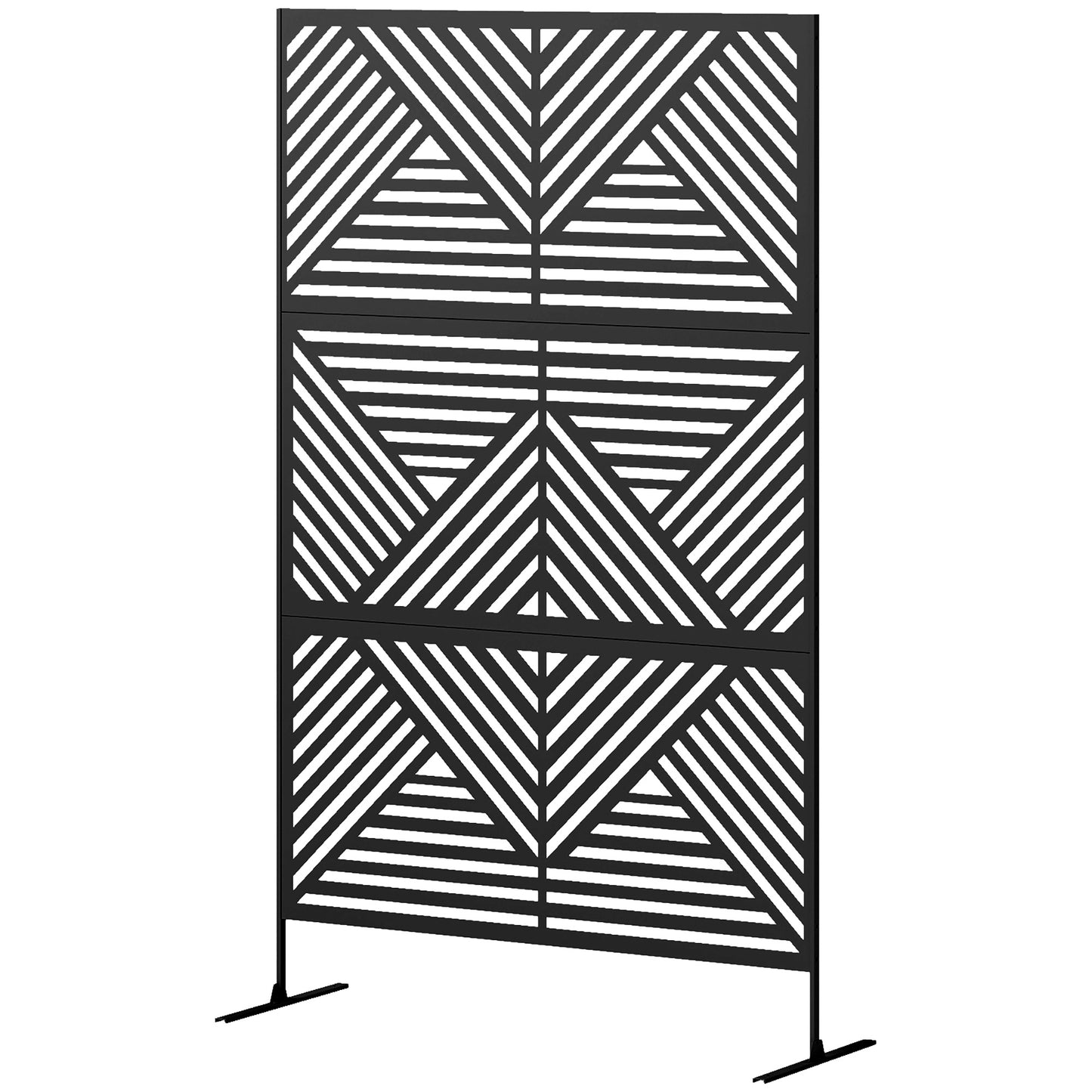 Outdoor Privacy Screen with Trellis - Rhombus Black