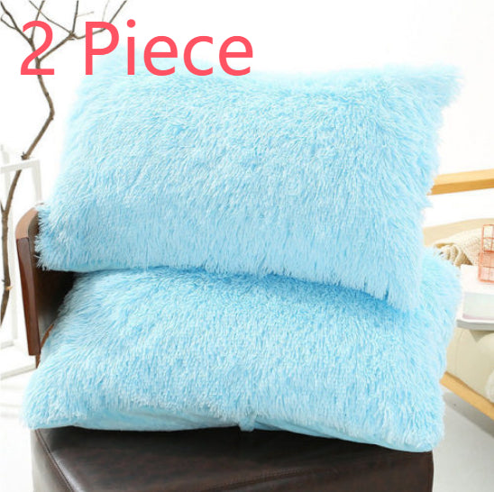 Winter Plush Pillowcase Set - Fluffy Long Plush & Velvet Bedding