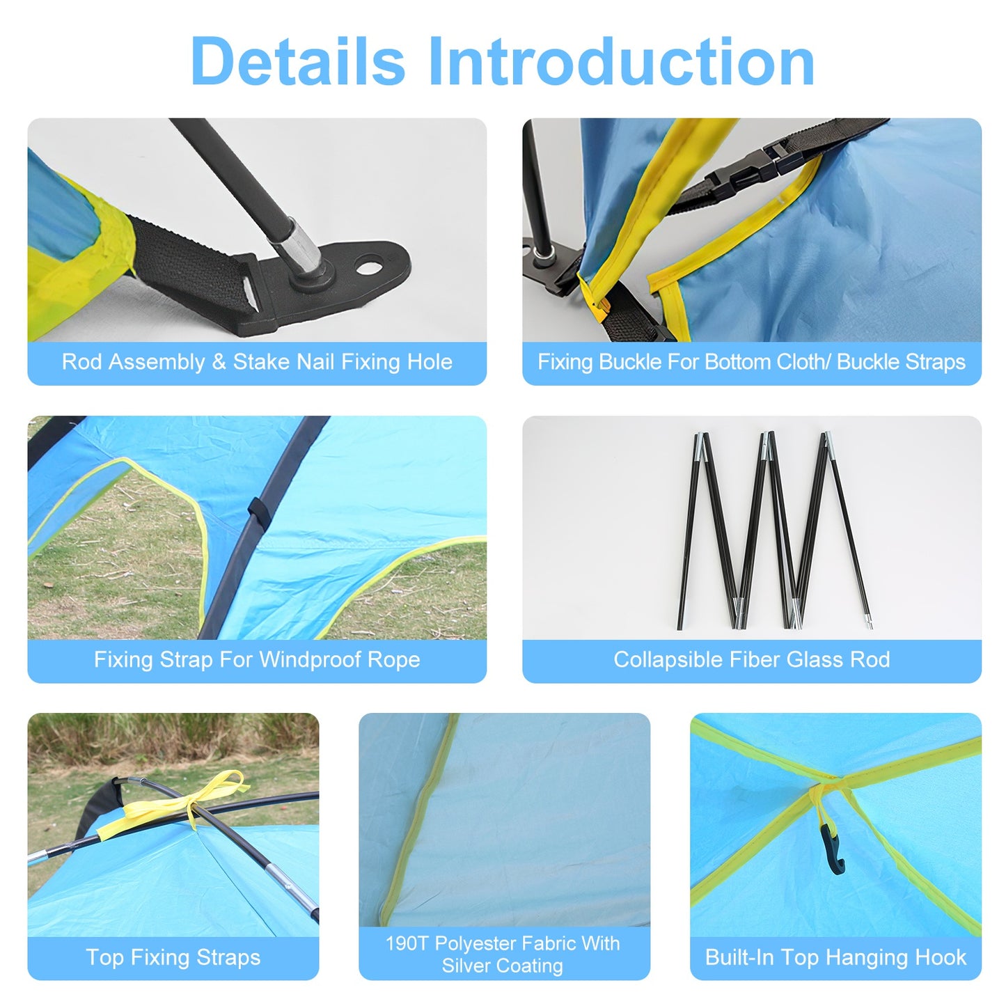 4-6 Person Beach Tent Canopy - Waterproof with Carry Bag