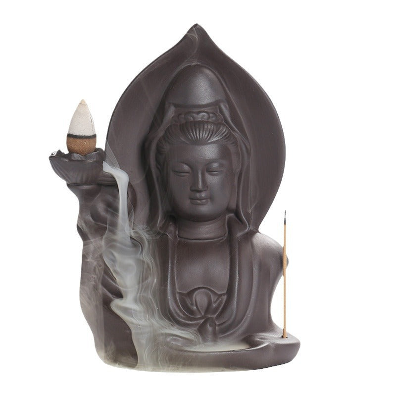 Yixing Clay Backflow Smoke Aromatherapy Furnace Religious Decoration