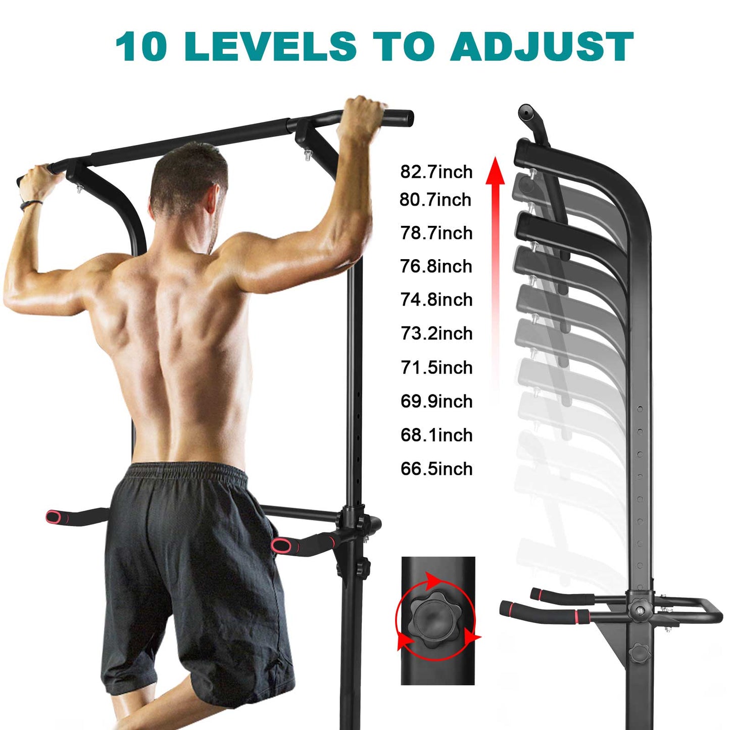 Power Tower with Detachable Bench - Adjustable Pull-Up Bar