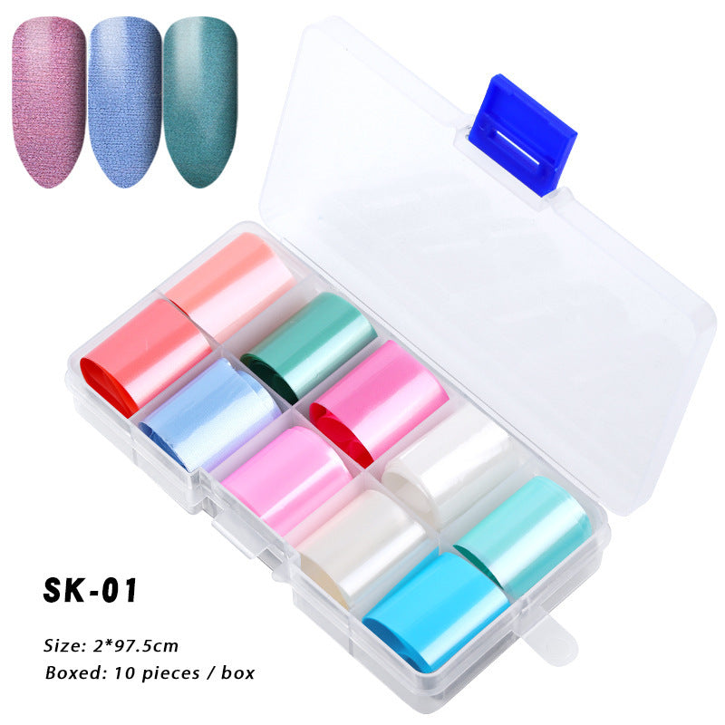Holographic Nail Foils Stickers - 10 Sheets