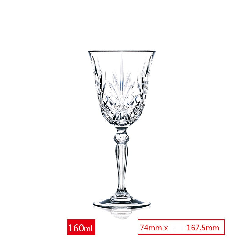 Carved Glass Red Wine Goblet - Light Luxury Crystal Drinkware