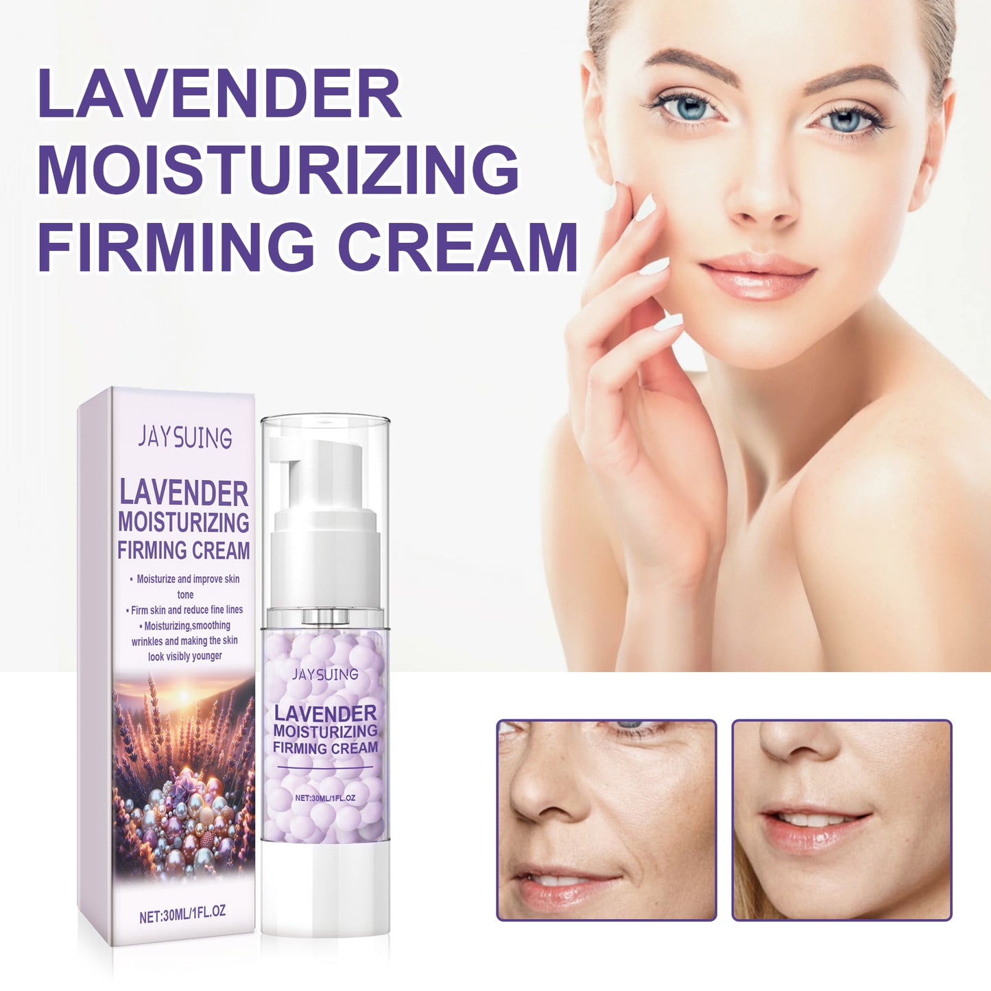 Lavender Firming Face Cream - Moisturizing Anti-Aging Skin Care 30ml