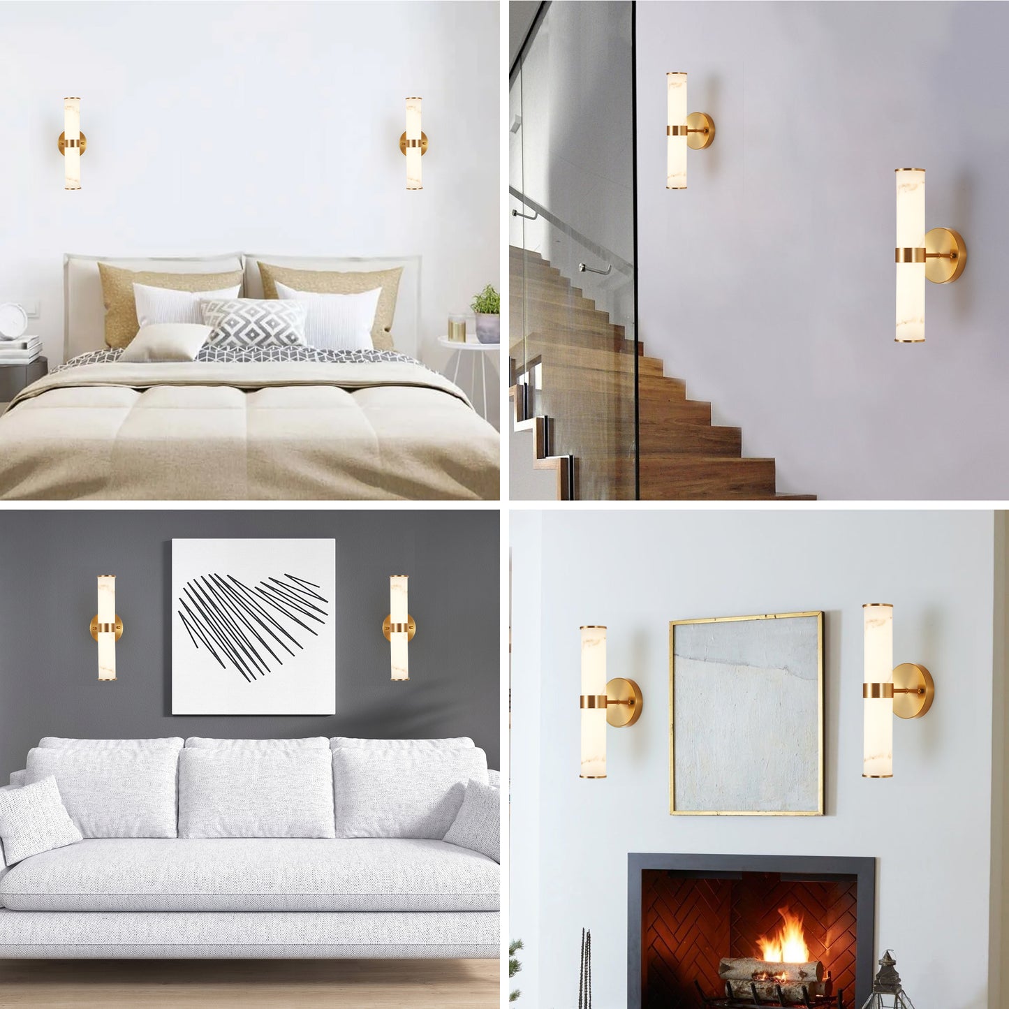 Elegant Resin Wall Sconce Set of 2 - Modern Indoor Lighting