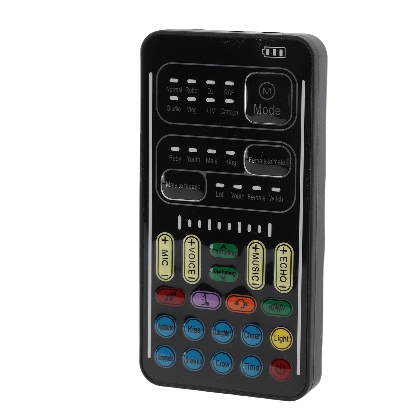 Handheld Voice Changer with 8 Sound Effects - Portable Black