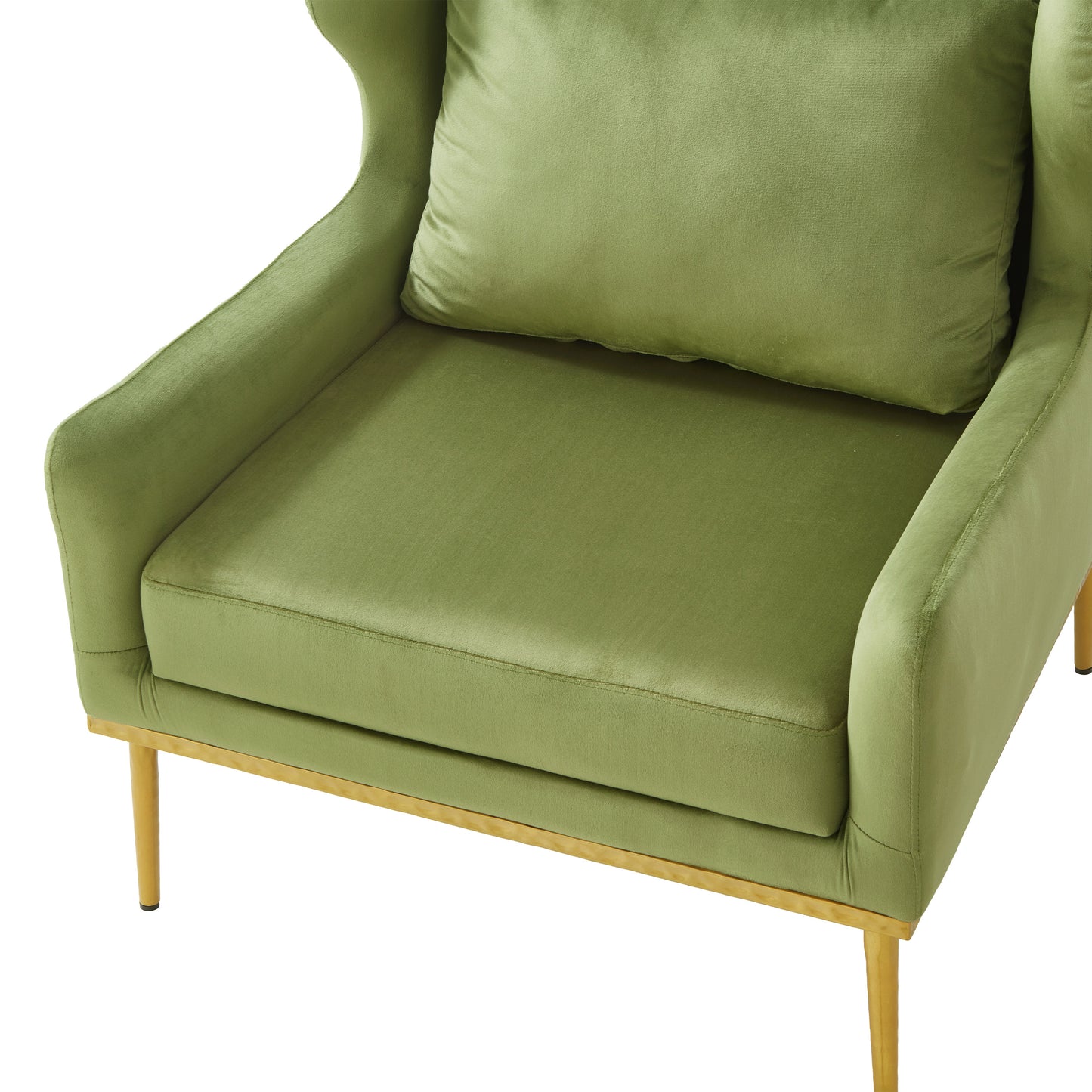 Modern Velvet Accent Chair - Green Armchair for Living Room
