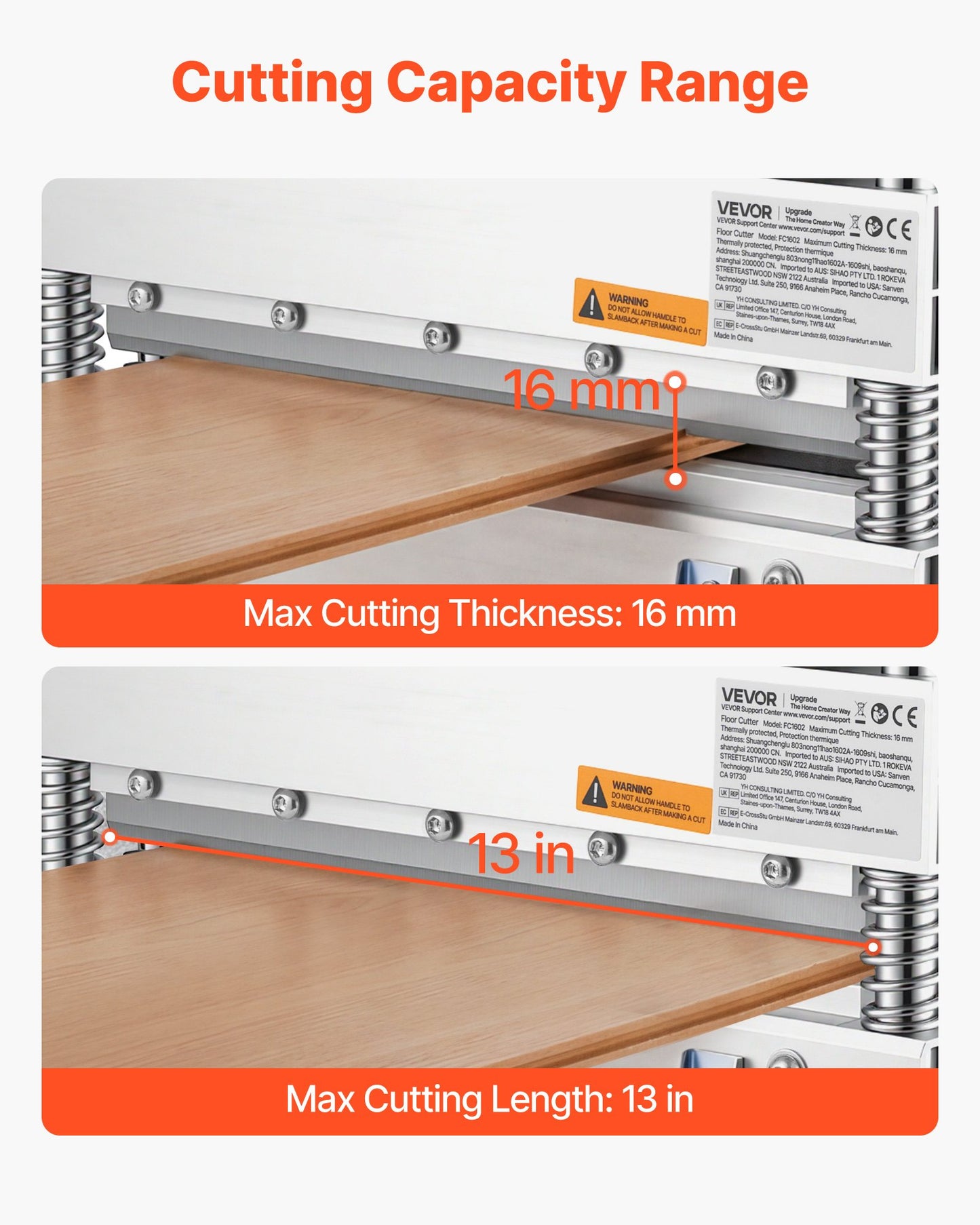 Vinyl Floor Cutter 13 Inch Laminate & Engineered Wood Cutting Tool - Adjustable Angles