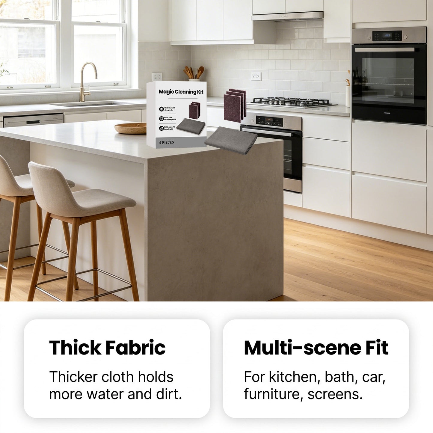 Home Cleaning Kit with Nano Cloth and Sponges - Suit Style