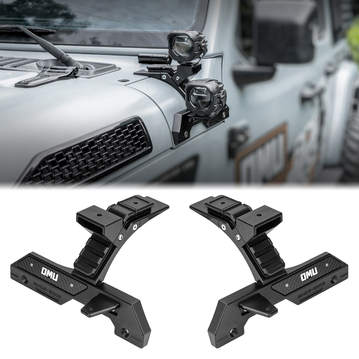 A-Pillar Light System Mount for Jeep Wrangler JL & Gladiator JT - Black
