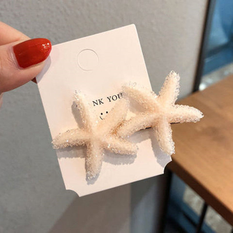 Crystal Starfish Hairpin - Korean Style Side Clip for Hair Accessories