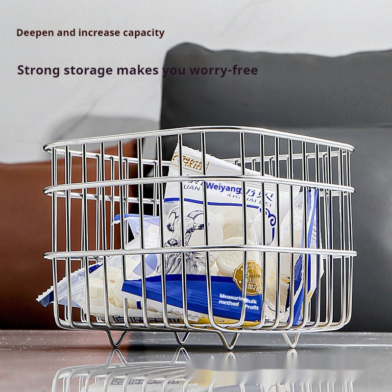 Stainless Steel Kitchen Storage Basket - Draining Fruit & Storage Organizer