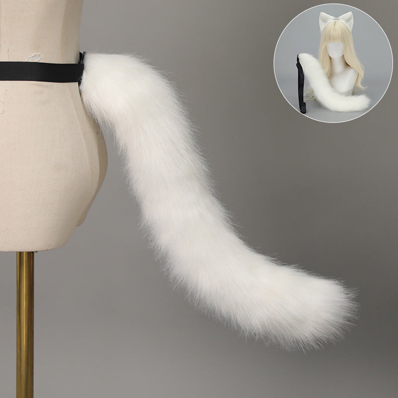 Cat Ear Headband and Tail Set - Plush, Trendy Cat Costume Accessory