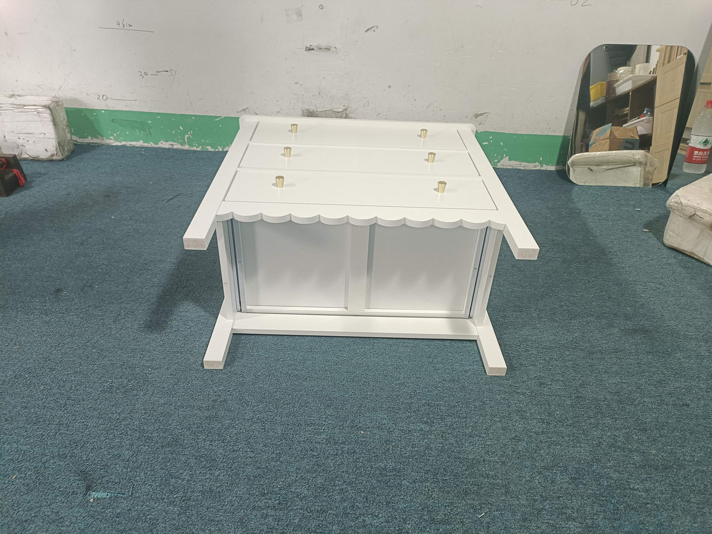 White 3 Drawer Dresser - Modern MDF Storage Cabinet