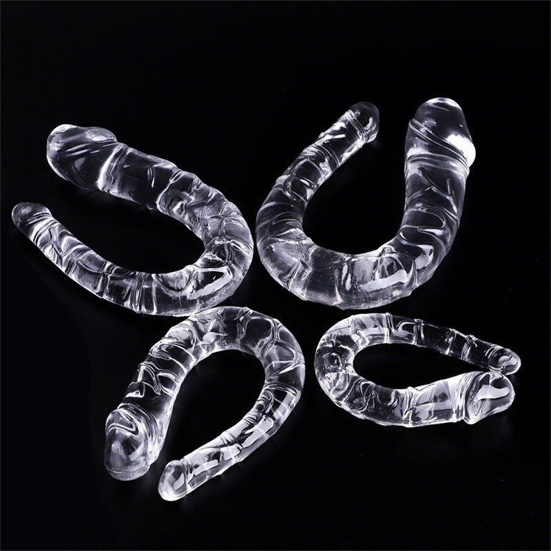 Double-Headed Dragon Transparent Silicone Adult Toy - Multiple Sizes