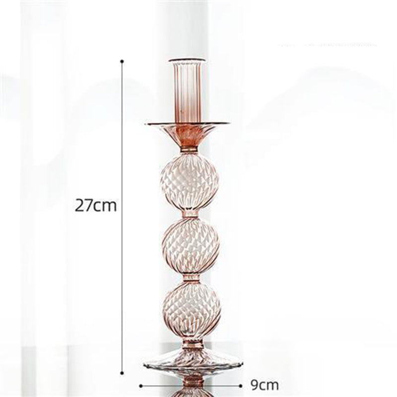 Glass Candle Holder Vase for Home Decor - Elegant Table Centerpiece
