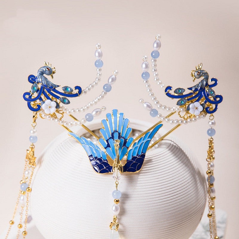 Vintage Flower Hairpin Set - Alloy Hair Accessory