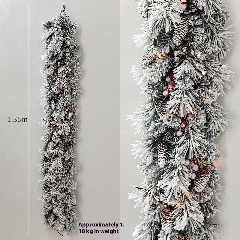 Encrypted Flocking Christmas Garland - Window Decoration for Holiday Festive Decor
