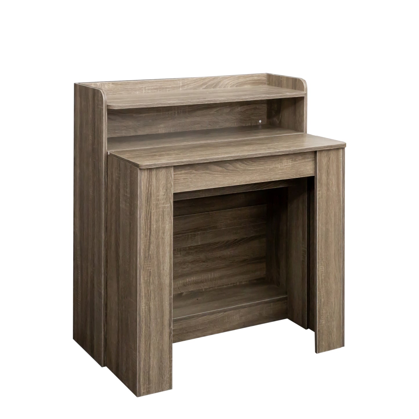 Modern Extendable Dining Table with Storage - Barnwood