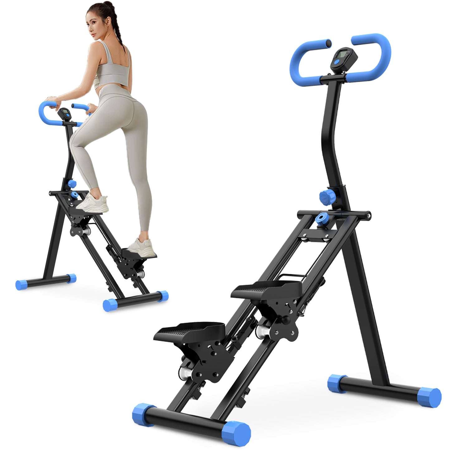 Vertical Climber Workout Machine - Full-Body Exercise Stepper - Blue