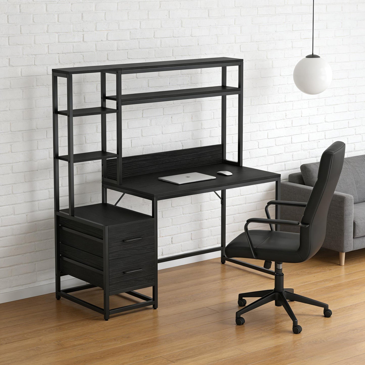 Multifunctional Computer Desk with Storage - Black