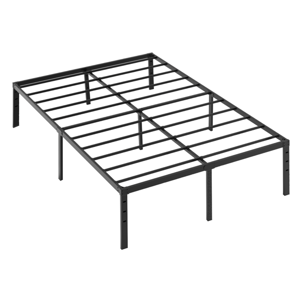 Black Queen Size Simple Basic Platform Metal Bed Frame - 14 Inch