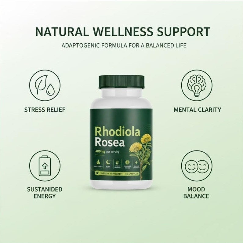 Rhodiola Rosea Capsules - 60 Count Bottle