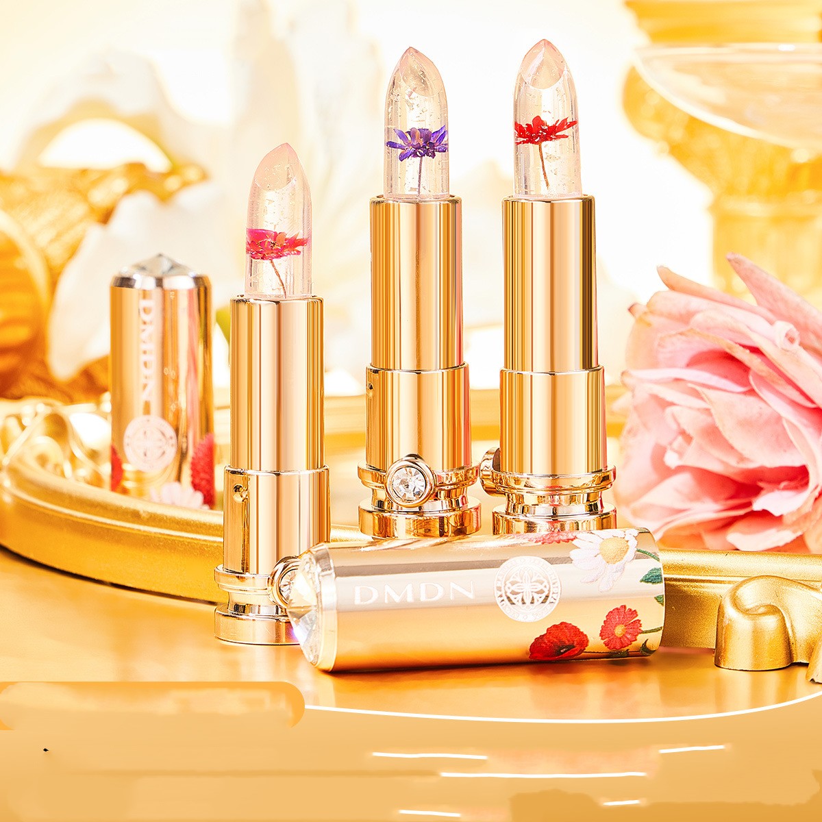 Temperature Change Lipstick with Gold Foil Effects - Moisturizing & Long-Lasting