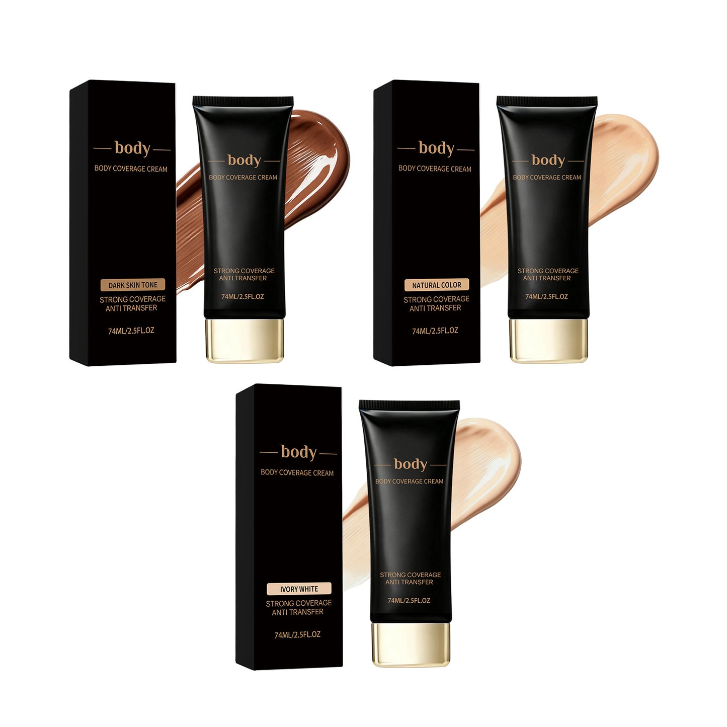 Body Concealer - Natural, Deep Flesh & Ivory Shades, 74ml