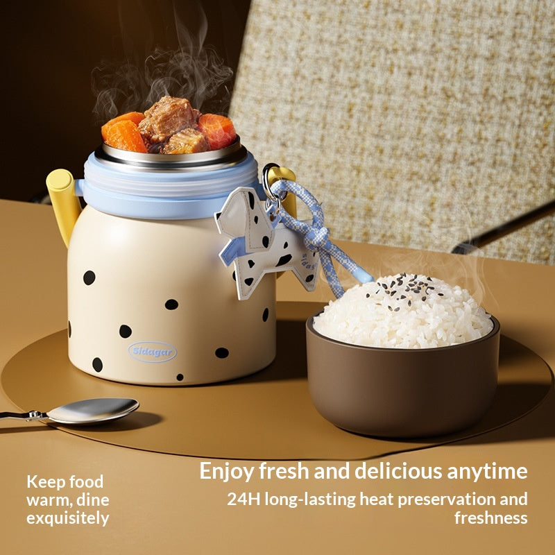 Portable Stainless Steel Lunch Box with Lid for Students and Office