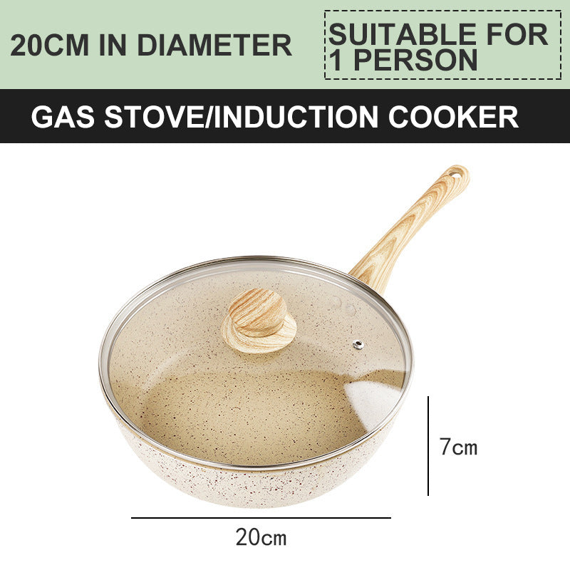 Non-Stick Medical Stone Wok Pan - Smokeless Aluminum Cooking Tool