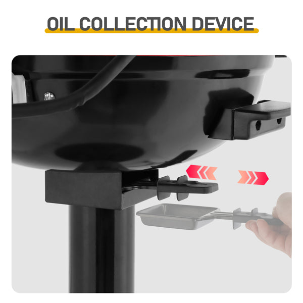 Electric BBQ Grill with Stand - Portable 1600W Indoor Outdoor Electric Grill