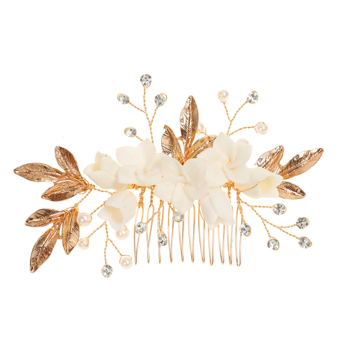 Silver Alloy Leaf Shape Hair Comb Side Hairpin - Elegant Hair Accessory