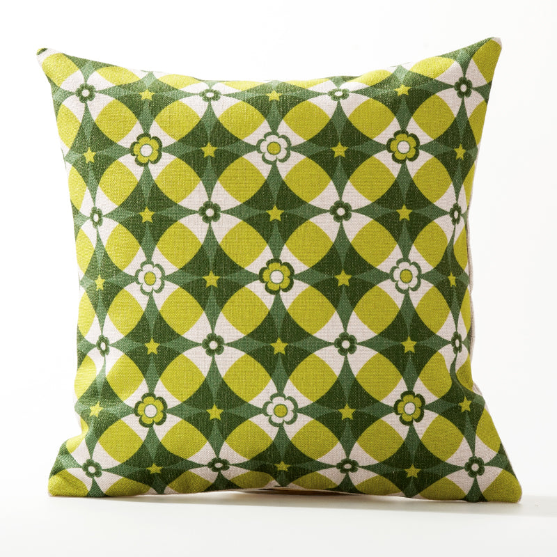 American Style Yellow Bottom Plant Pillowcase 45x45cm Home Decor Cushion Cover