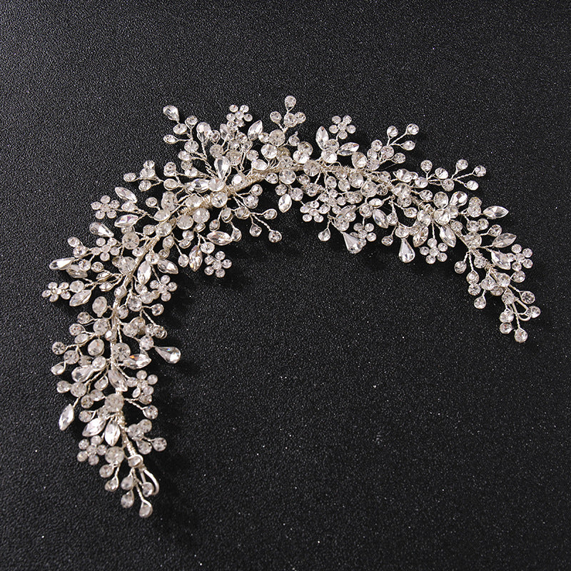 Crystal Rhinestone Headband Hair Accessory - White