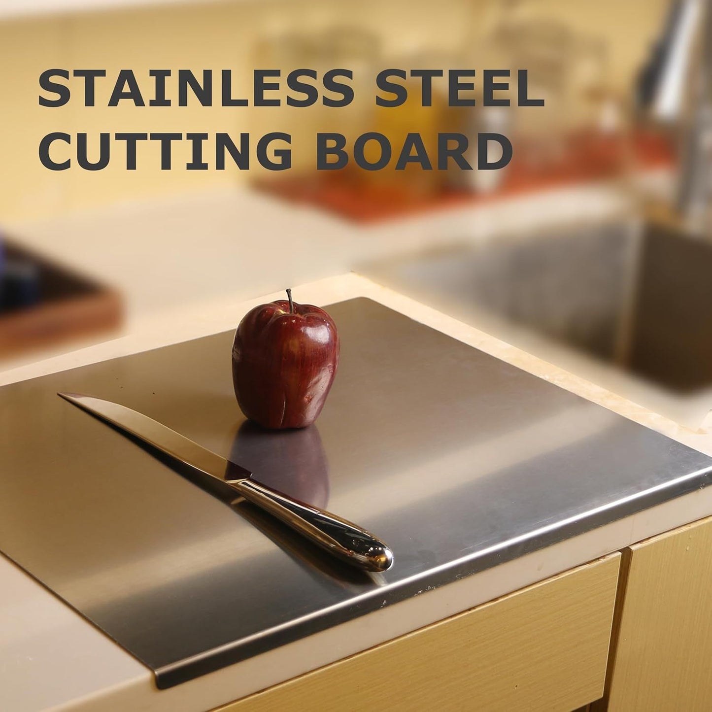 304 Stainless Steel Cutting Board - Large Multi-Purpose Kitchen Tool