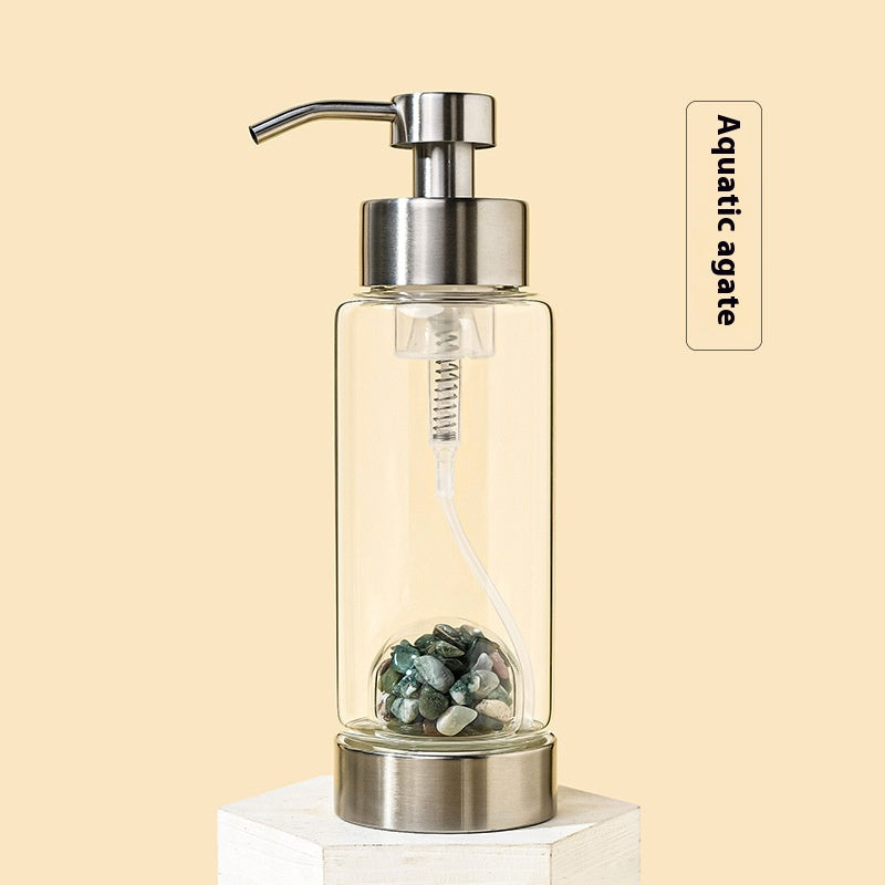 Natural Crystal Gravel Glass Bottle for Home & Garden Storage