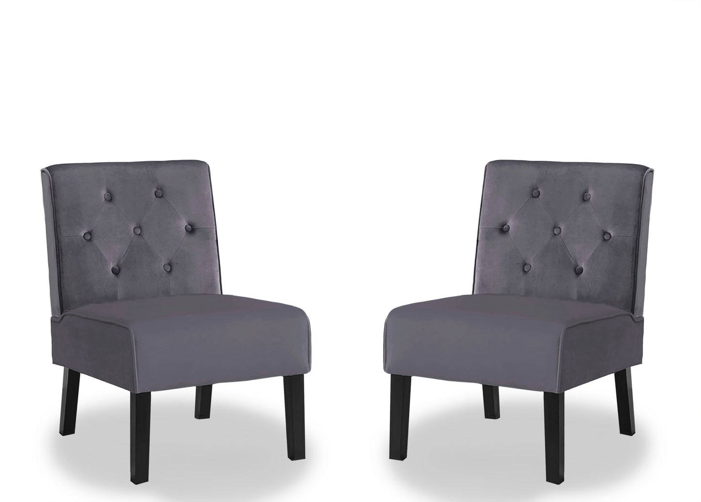 Reese 53 2Piece Living Room Armless Button Tufted Pattern Accent