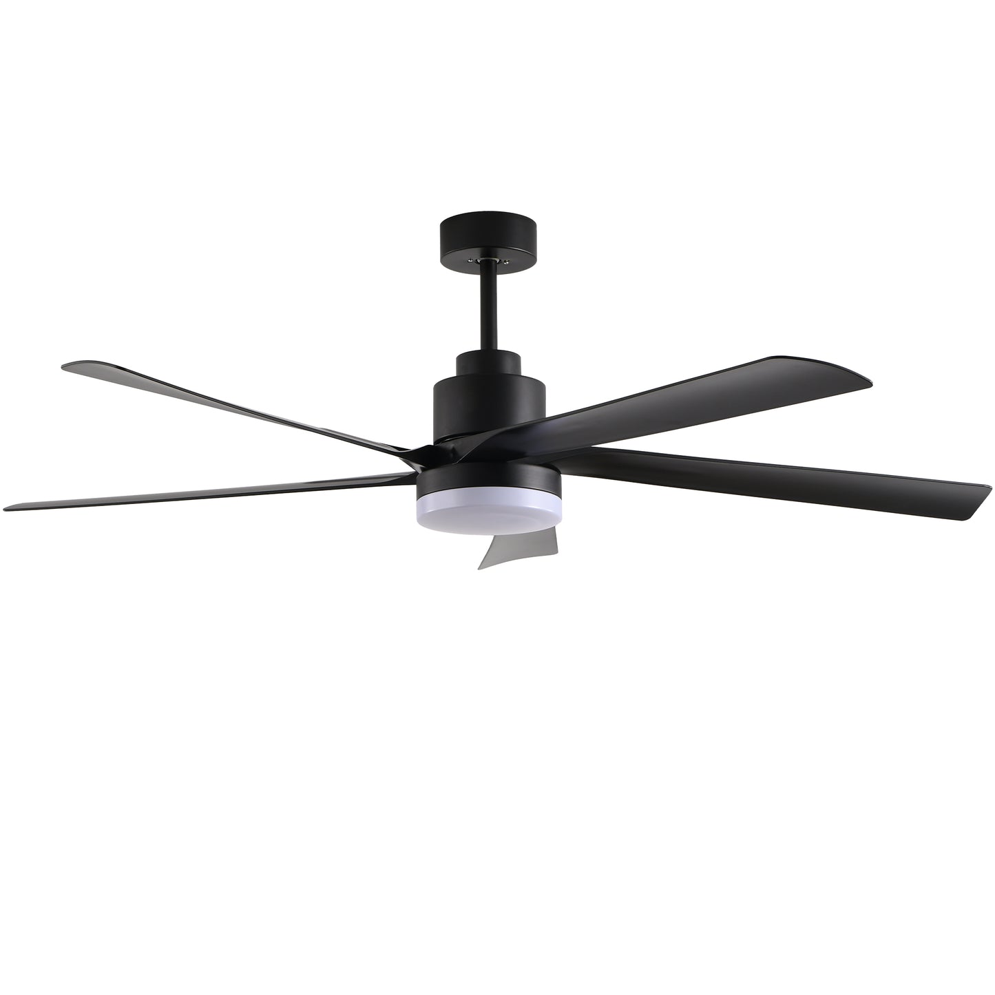 65 Inch Black Ceiling Fan with Dimmable LED Light & Remote Control