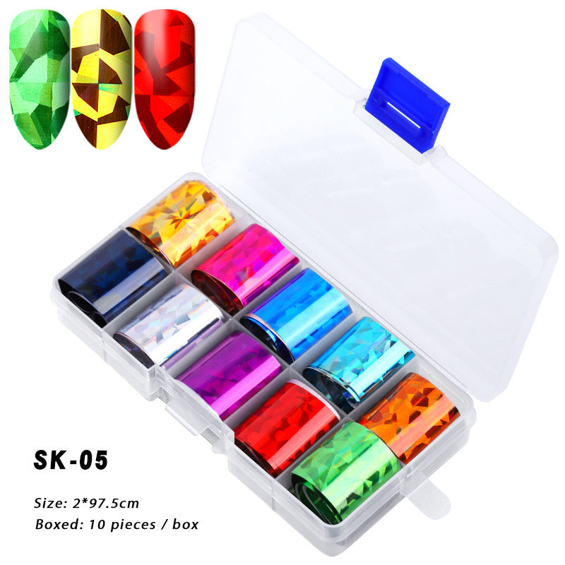 Holographic Nail Foils Stickers - 10 Sheets