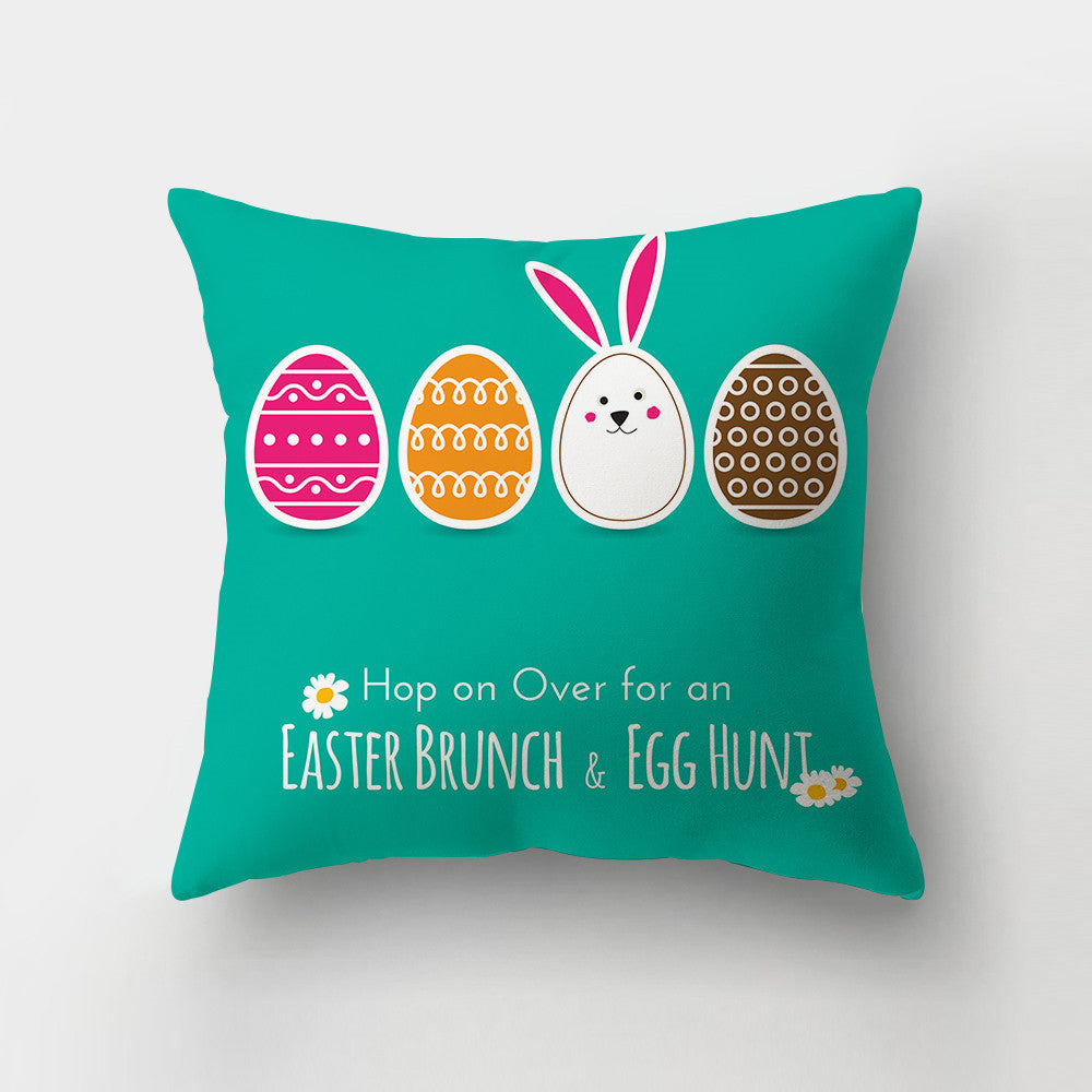 Nordic Minimalist Easter Rabbit Peach Fabric Pillow Cover - Cushion Decor