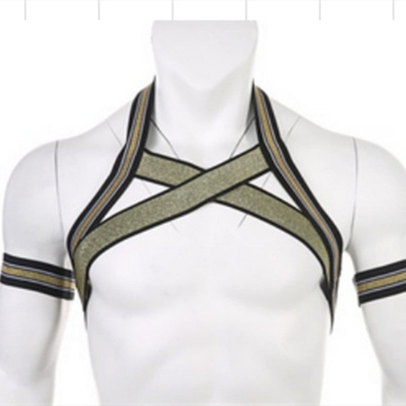 Men's Minimalist Tight-Fitting Hollow Corset - One Size Yellow