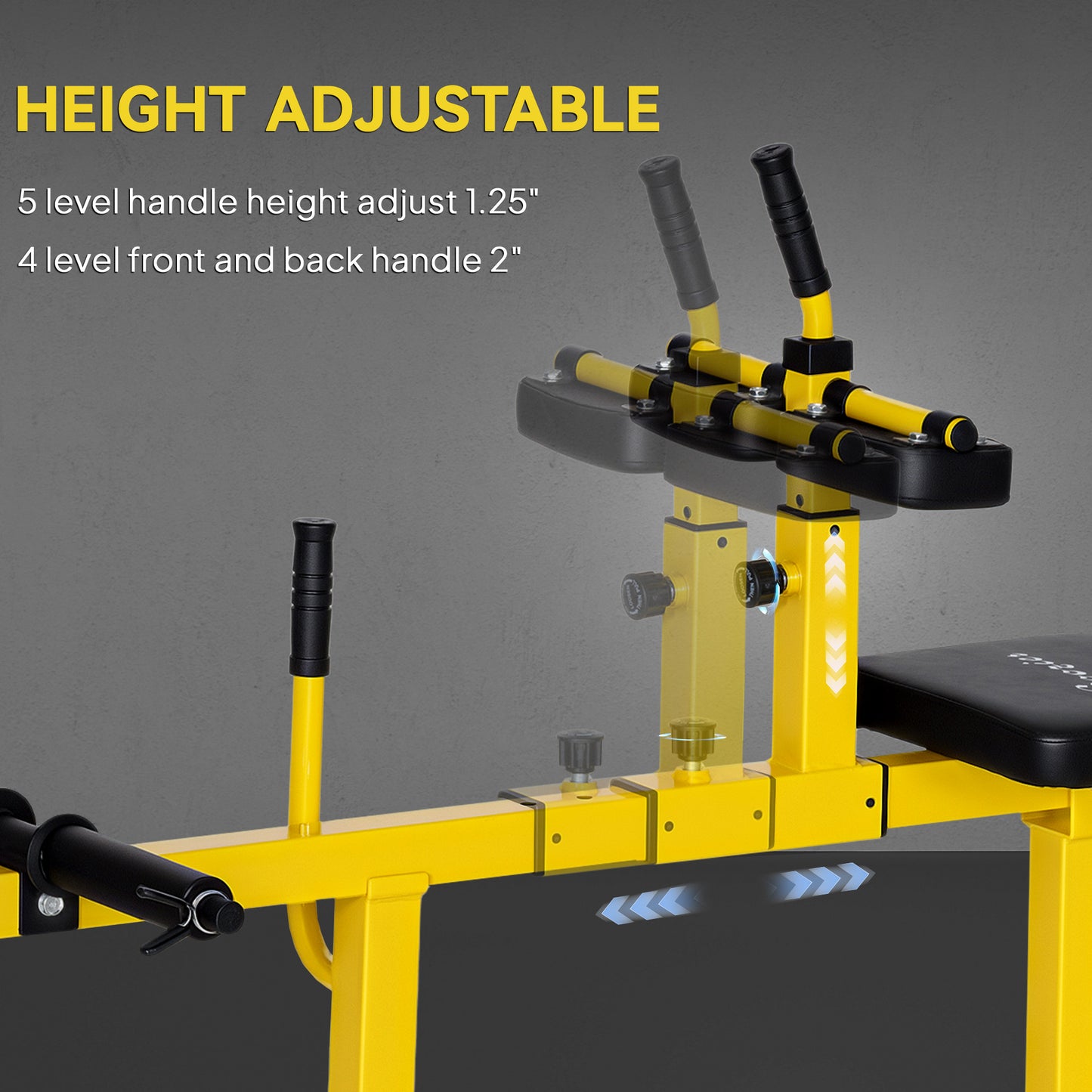 Adjustable Steel Seated Calf Raise Machine - Yellow