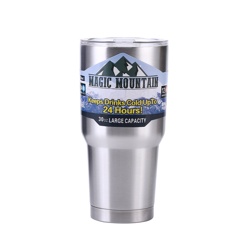 Large Capacity Stainless Steel Travel Insulated Car Mug with Straw & Brush