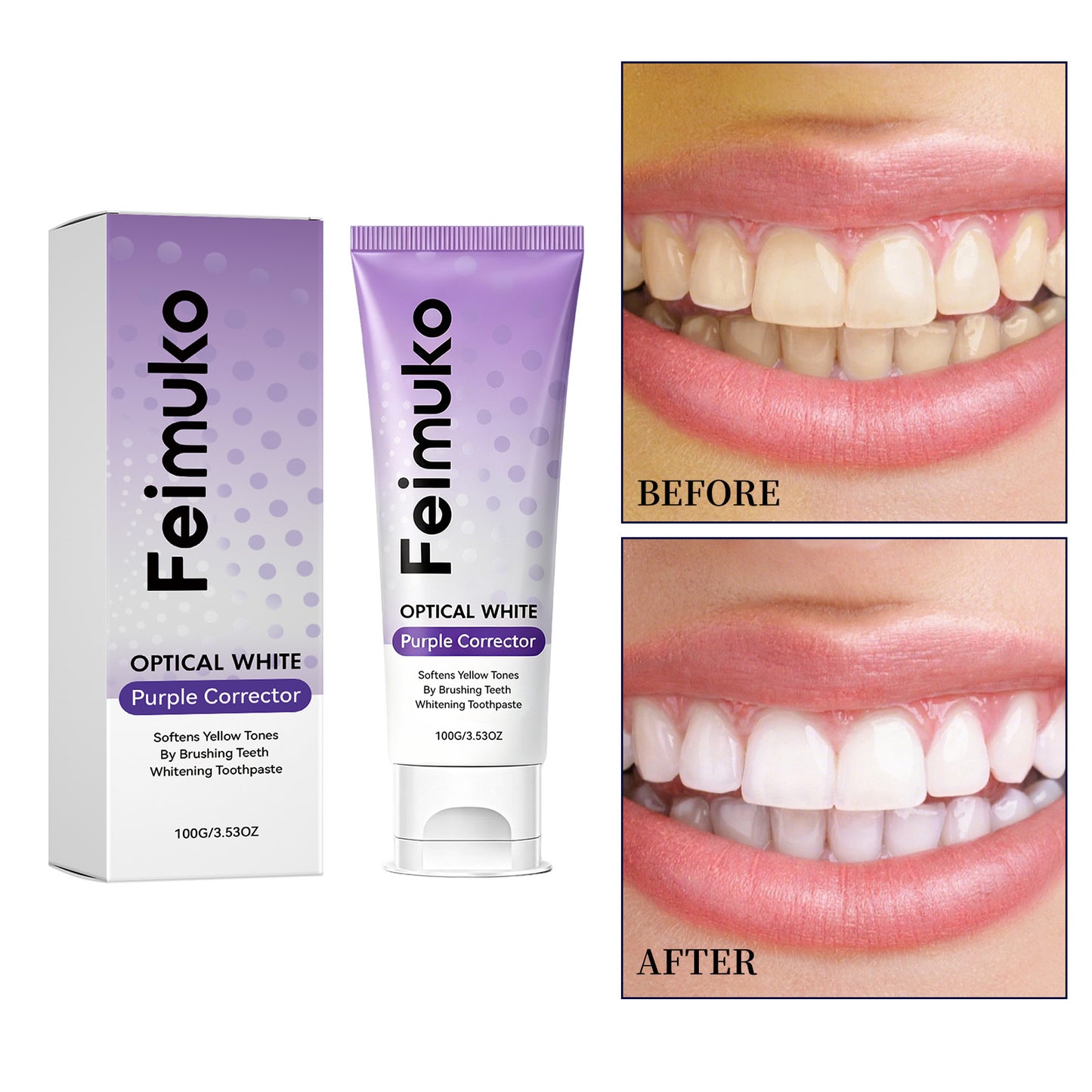 Purple Whitening Toothpaste 100g - Gentle Oral Care & Fresh Breath