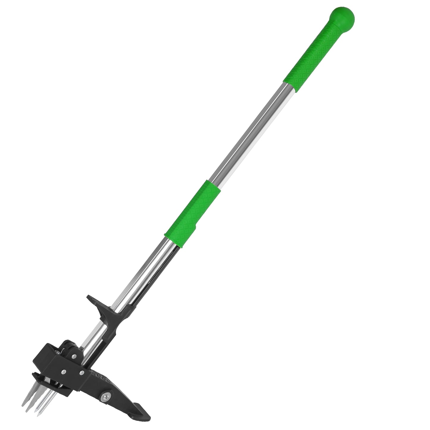 Standing Weed Puller Tool with 4 Claws - Garden Lawn Yard Weeder, Green