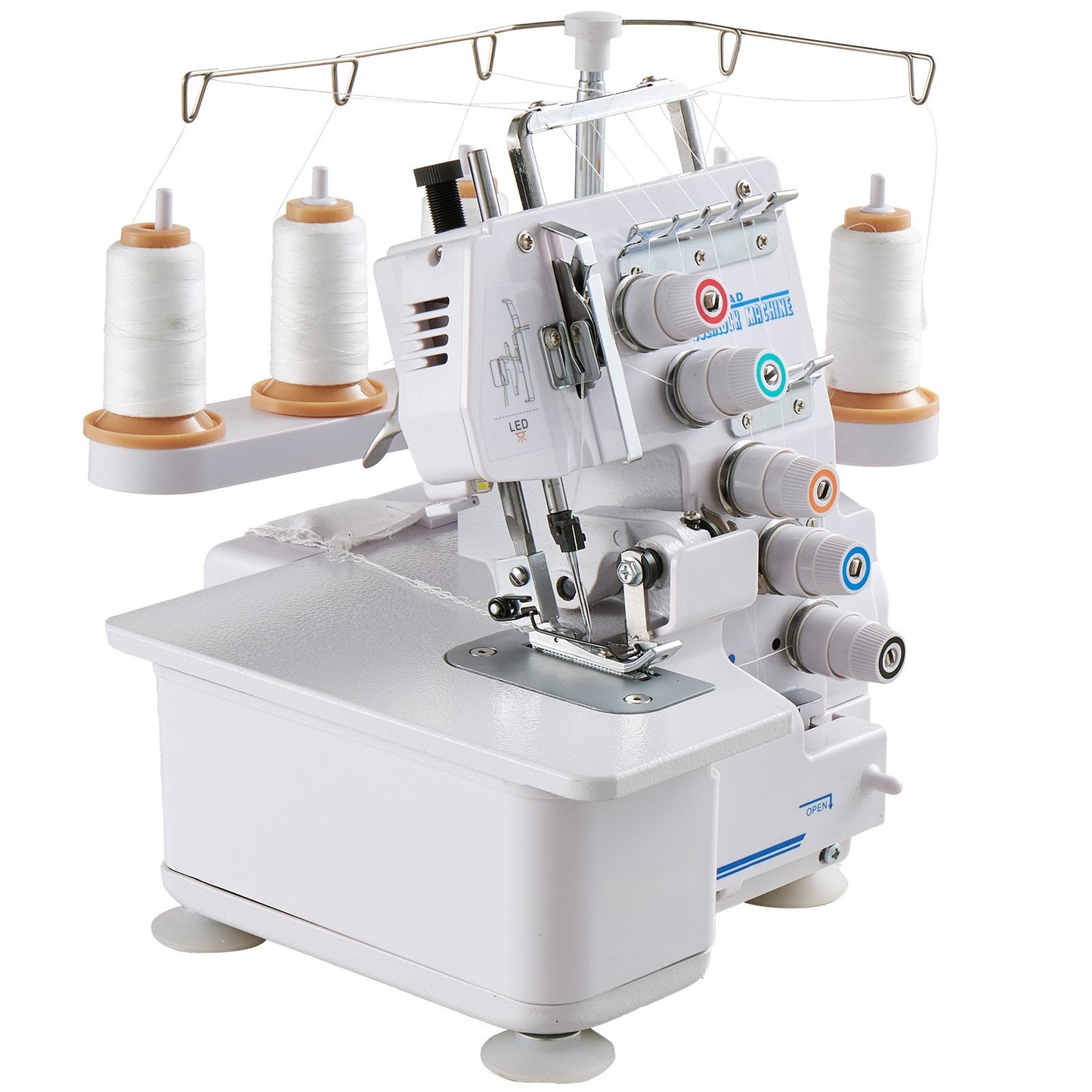 Serger Overlock Sewing Machine 1250 Stitches/Min 2-3-5 Thread Heavy-Duty Fabric