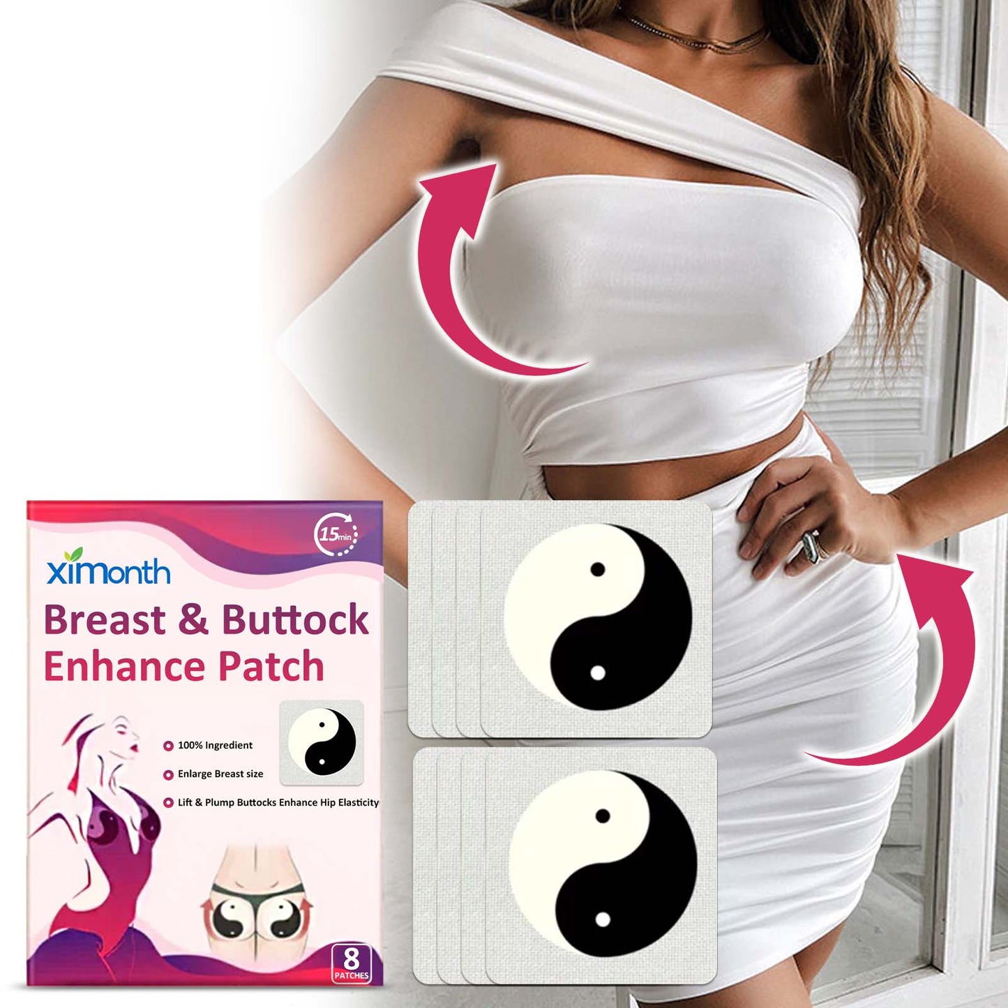 Breast and Buttock Enhancement Patches - 8 Pack Natural Shaping Treatment