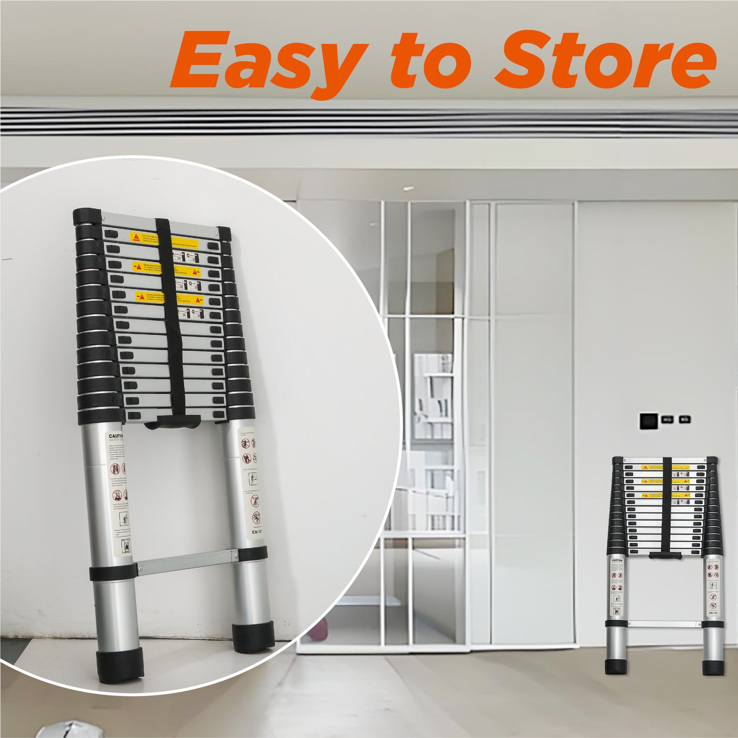 14.5-Inch Aluminum Telescoping Ladder for Outdoor Work - Heavy Duty & Lightweight