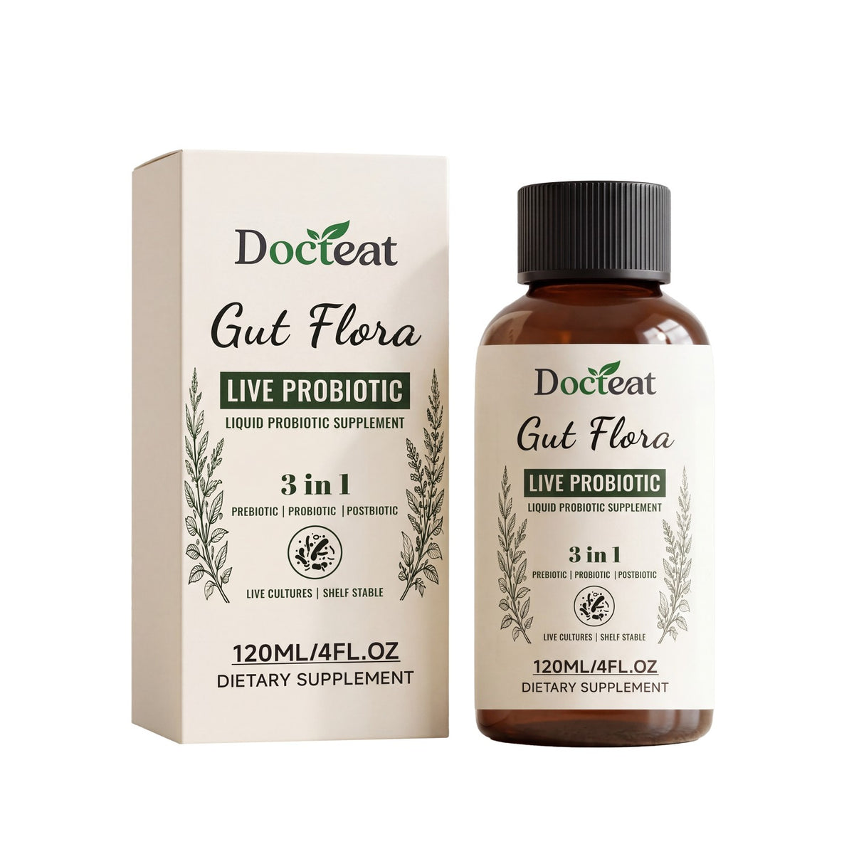 Probiotic Digestive Health Supplement 120ml with Prebiotics & L-Glutamine